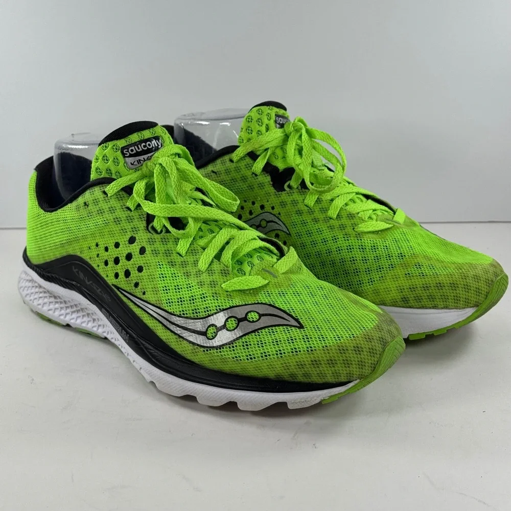 Saucony Kinvara 10 Running‎ Shoes Neon Green Athletic Sneakers Men's Size 8.5 - Picture 2 of 11